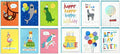 Hallmark Birthday Cards for Kids Assortment, 48 Cards with Envelopes (Dinosaurs, Sloths, Unicorns, Flamingos, Turtles, Sharks) & Birthday Cards Assortment, 24 Cards