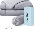 Cooling Throw Blanket Lightweight with Carry Bag | Cool Travel Blanket, Summer Cold Throw Dual-Sided Cool Tech, Breathable Pad Blankets for Hot Sleepers, Grey, 50"x60"