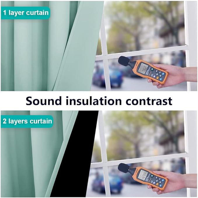NICETOWN 100% Blackout Blinds, Set of 2, 46" x 102", Aqua Blue, Laundry Room Decor Window Treatment Curtains for Large Patio Sliding Door, Thermal Insulated Curtains for Bedroom