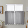 Gwine Charcoal Grey Sheer Curtains 30 Inch Length, Short Light Filtering Voile by Gwine