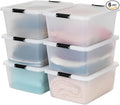 IRIS USA 6-Pack 18 Quart Clip Box with Latching Lid | Latching lid secures office and household supplies. Stackable, nestable design maximizes storage space