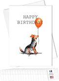 Happy Birthday Cards Bulk Greeting Card Set (Dog Lover) 18 Pack & White Envelopes - 5x7 Inch Birthday Theme for Family, Women, Men, Coworkers & Office (B2401)