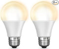 Feit Electric OM60/927CA/AG 60W Equivalent WiFi Dimmable, No Hub Required, Alexa Google Assistant A19 Smart LED Light Bulb, 4.4" H x 2.3" D, 2700K Soft White (Pack of 2)