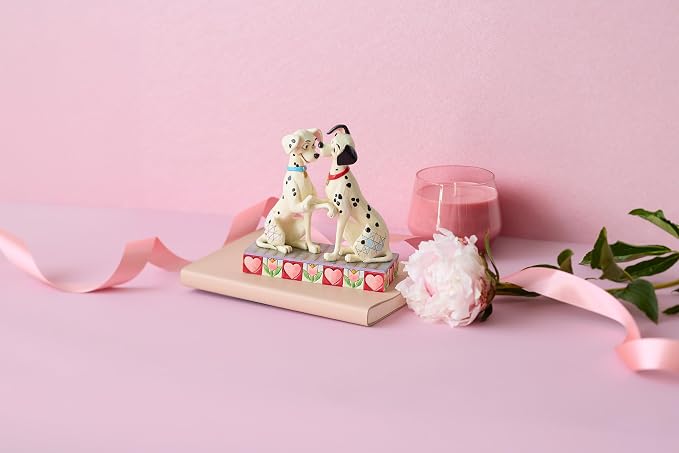 Enesco Disney Traditions Collection by Jim Shore 101 Dalmatians Pongo and Perdita Holding Paws Figurine- Stone Resin Hand Painted Collectible Disney Dog Figurines Home Decor Statue, 6 Inch