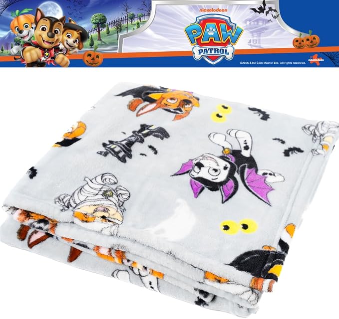 PAW Patrol Halloween Throw Blanket, Super Soft Cozy Plush Bedding, 50" x 70", (Officially Licensed Product) by Franco
