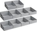 DIMJ Closet Storage Bins 10 Pack - Fabric Storage Baskets for Shelves, Collapsible Clothes Organizer with Handles, Trapezoid Shelf Organization Storage Cubes for Purse, Toys, Books, Towel, Clothes