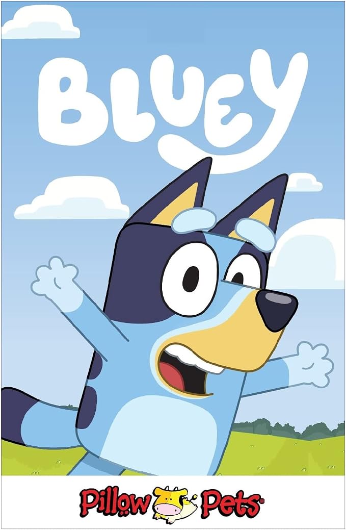 Pillow Pets BBC Studios Bluey, 16" Plush Toy | Soft Plush Pillow Companion, Unfastens into a Cozy Pillow at Night, Machine Washable, BPA and Phthalates Free