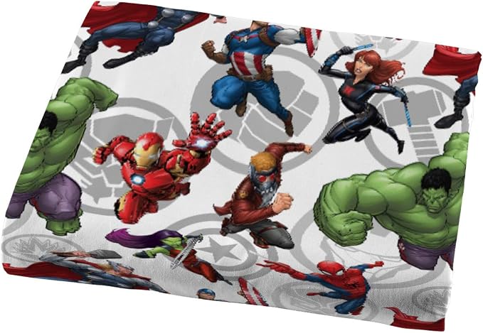 Jay Franco Kids Sheet Set with Fitted, Flat Sheets & Pillow Cover - Ultra-Soft Bedding with Pillowcase for Room Decor, Multi - Avengers, 3 Piece Twin
