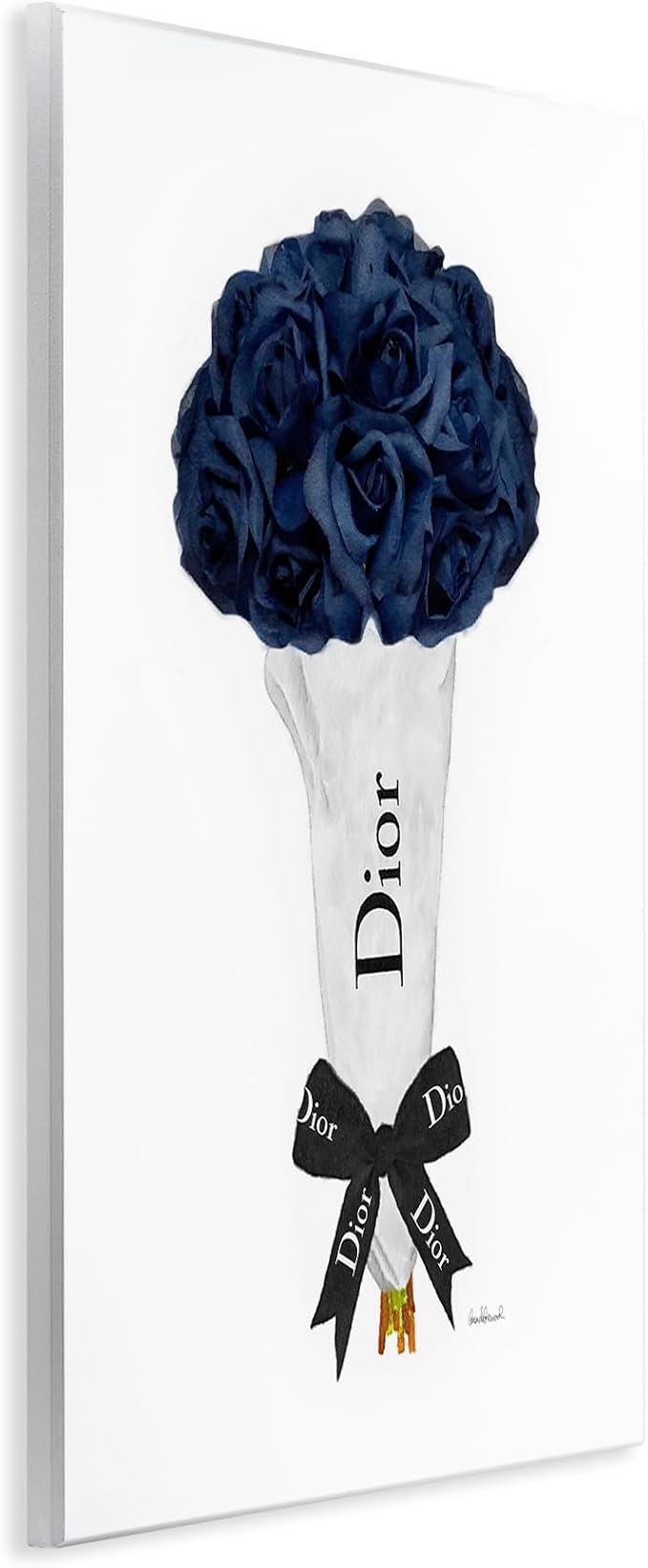 'Blue Rose Floral Bouquet Fashion Glam Bow'| Wall Plaque Art | Stupell Industries | 10 x 15 Inches, Easy to Hang and Sturdy, Made in USA, by Amanda Greenwood