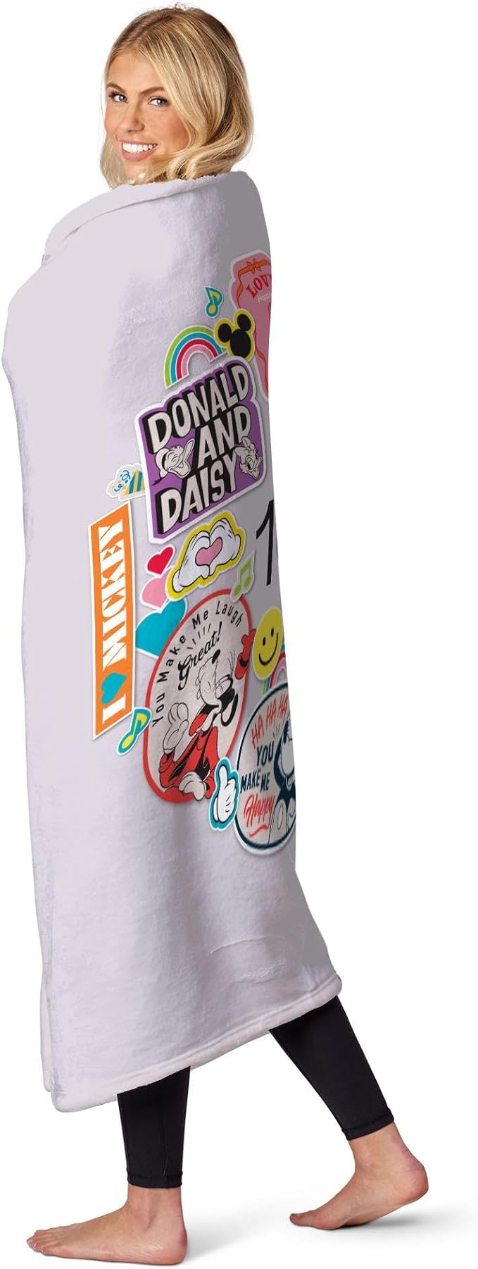 Northwest Disney 100 Silk Touch Throw Blanket, 50" x 60", Positive Vibes