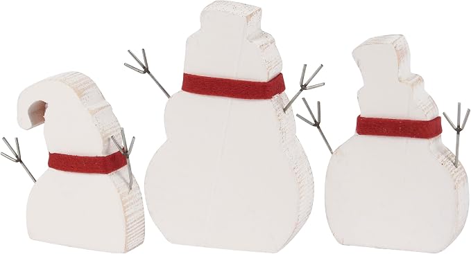 Primitives by Kathy Hand Lettered Christmas Winter Wishes Chunky Sitter Snowmen (Set of 3) | Chunky Sitter, Set of 3