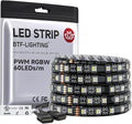 BTF-LIGHTING RGBW LED Strip Lights,UL Listed,5050 4 Colors in 1 RGB + 6000K-7000K Cool White,24V DC,16.4ft/5m 60LEDs/m 12mm Black PCB, IP65 Waterproof for Home Decoration(No Adapter or Controller)