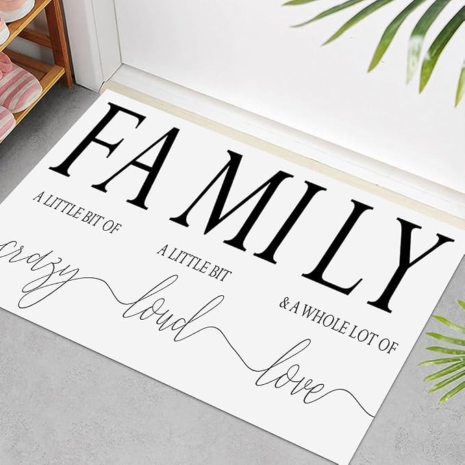 GUBIYU Black and White Area Rug for Living Room, Farmhouse Washable Stain Resistant, Non-Skid Rubber Backing, Home Sweet Home Rug for Bedroom, Dining Room, Softness 23.6"x35.4"