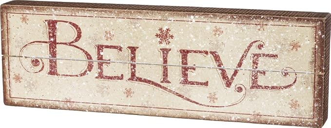 Primitives by Kathy Nordic Box Sign, Believe
