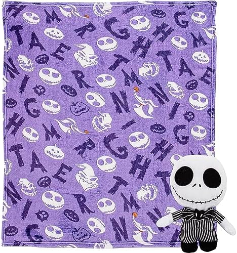 Northwest Character Hugger Pillow & Silk Touch Throw Blanket Set, 40" x 50", Nightmare Before Christmas - Nightmare Friends