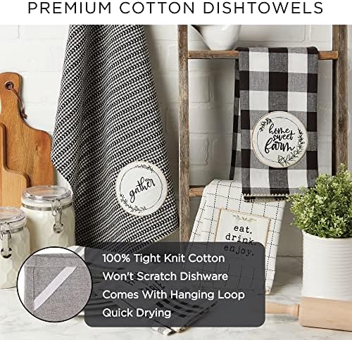DII Thanksgiving Fall Kitchen Towels Collection Decorative Embellished Dish Towel Set, 18x28", Turkey, 3 Count - Image 6