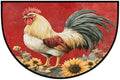 Pardick Half Round Door Mat Vintage Rooster Red Anti-Slip Semi Circle Rug 24X36 Indoor Door Mat Half Moon Bath Mats, Washable Decorative Welcome Floor Mats for Kitchen Bathroom Hearth Fireplace,Q-7