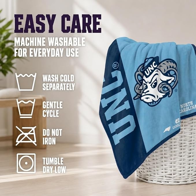 Proformance Home NCAA North Carolina Tar Heels Endzone Ultra Soft Tailgate Throw