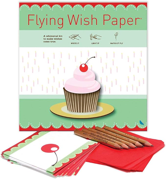 Flying Wish Paper Combo Pack Bundle - Birthday Cupcake Large Kit + Birthday Birdy Mini Kit, (2 x Sets)