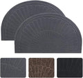 Morning View Doormat - Half Circle, Gray, Set of 2 - Low Profile Door Mat - Indoor Outdoor Rug - Absorbent, Dirt Trapper, Non Slip
