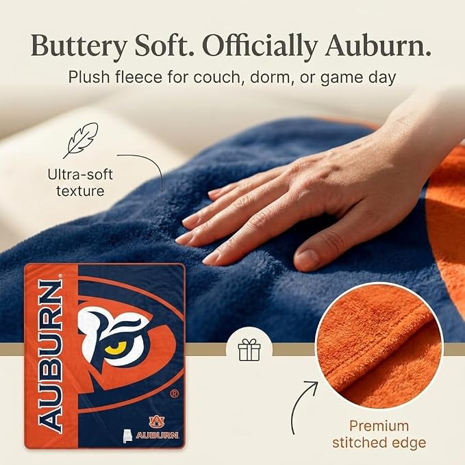 Proformance Home NCAA Auburn Tigers Endzone Ultra Soft Tailgate Throw