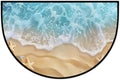 Beach Waves Starfish Half Round Door Mat Non-Slip Semi Circle Rug Washable Half Moon Floor Rug Absorbent Bathroom Area Rugs for Outdoor Indoor Fireplace Mat Entryway Kitchen Decor Rugs
