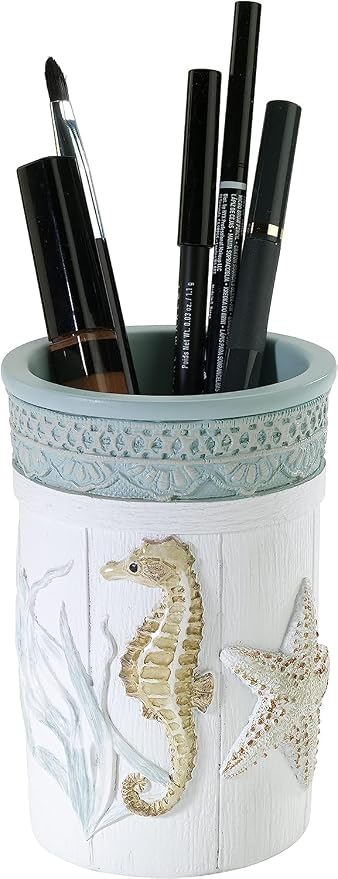Avanti Linens - Tumbler, Countertop Organizer, Farmhouse Chic Bathroom Accessories (Farmhouse Shell Collection)