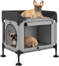 Veehoo Dog Bunk Bed, Dog Beds Attachment to Human Bed, Bedside Dogs Cot for Small, Medium Cats & Dogs, Pet Window Perch, Grey