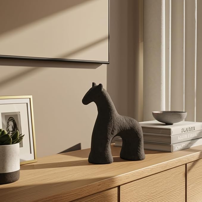 Sagebrook Home 9" Textured Horse, Black