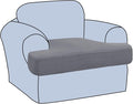 H.VERSAILTEX Stretch T Cushion Chair Sofa Slipcover T Cushion Covers for Living Room Armchair Couch Cover T Cushion Slipcover Seat Cover with Elastic Bands Thicker Jacquard Fabric, Dove