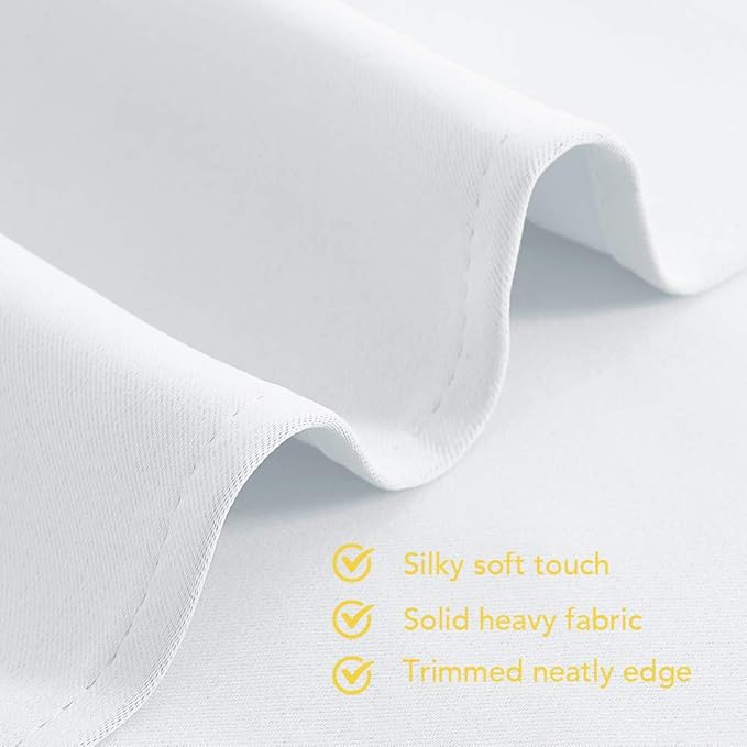 NICETOWN White Curtains 80 inch Length 2 Panels Set for Living Room, W34, Thermal Insulated Window Treatment Grommet 50% Room Darkening for Bedroom
