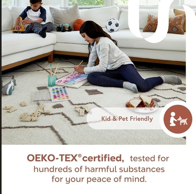 Nuloom SuperiorWash Collection Kai Off-White, 2'6" x 8', Fluffy and Cozy, High Traffic, Stain Resistant, Easy Clean, Durable Washable Runner for Bedroom, Living Room, Dining, Den, Foyer, Entryway