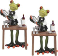ICE ARMOR 2-PC Gift Set 6.25" H Bartendor Frog Figurine Statue Sculpture Ornament Decoration Home/Room Decor for Housewarming, Holidays, Christmas Special
