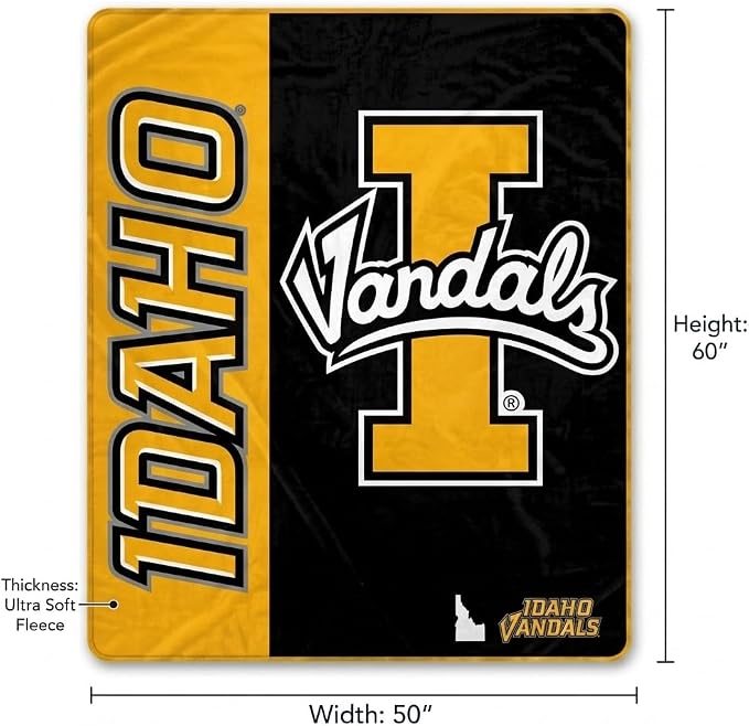 Proformance Home NCAA Idaho Vandals Endzone Ultra Soft Tailgate Throw