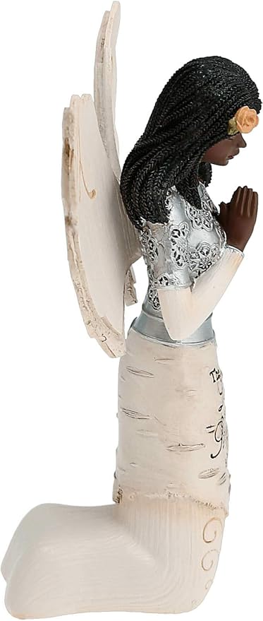 Elements 82324 Prayer Collectible Figurine, Ebony Kneeling and Praying Angel, 5-1/2-Inch