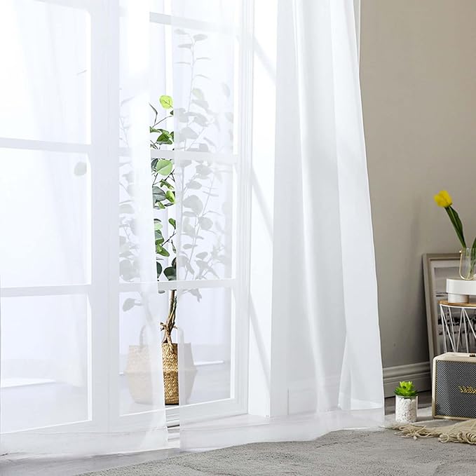 Extra Long Sheer White Curtains - Image 7