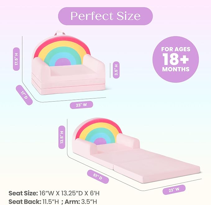 Delta Children Rainbow Flipout Figural Chair