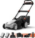 Litheli Lawn Mower 21" Electric Self Propelled for Garden Yards, Lightweight Cordless Lawn Mower Brushless with 6-Position Height Adjustment, 2 x 20V 8.0Ah Battery and Rapid Charge Included