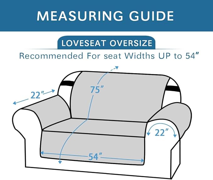 H.VERSAILTEX Reversible Couch Cover for 2 Cushion Couch Water Resistant Loveseat Washable Furniture Cover with Non-Slip Elastic Strap for Dogs, Pets, Kids(Oversized Loveseat, Pale Oak)