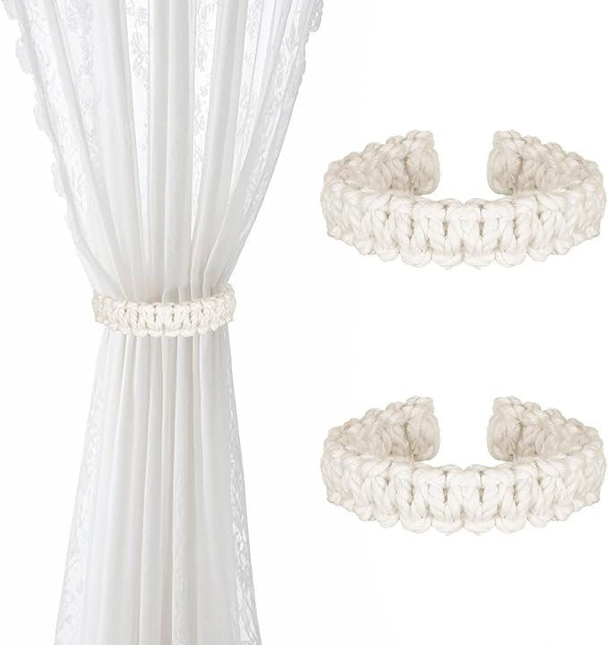Ptwola 1 Pack Braided Curtain Tiebacks Boho Elegant Rustic Curtain Holdbacks by Unknown