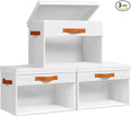 Homsorout Large Storage Bins with Lids - 3 Pack Foldable Decorative Organizers with Clear Windows & Handles, Cube Storage Organizers for Clothes, Blankets, Sweaters, Sheets, White