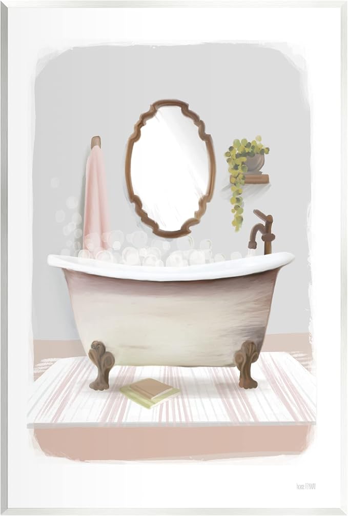 Bubble Bath Tub Bathroom, 10 x 15 Inch Mounted Print on Wall Plaque | Stupell Industries · By House Fenway · Hand finished · Ready to hang · Made in USA