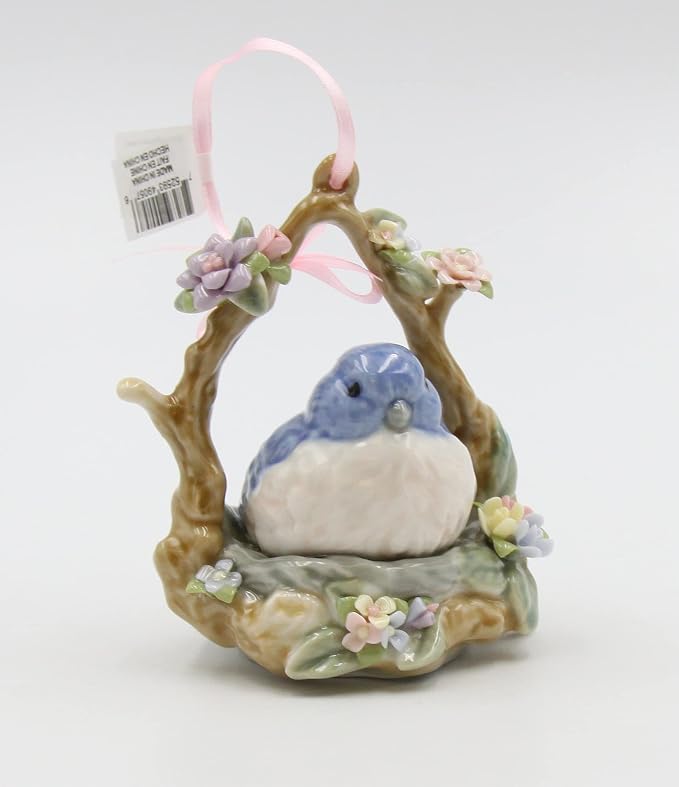Cosmos SB49057 Fine Porcelain Blue Bird Ornament Figurine, 4-Inch