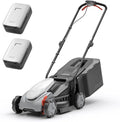 Litheli 14 Inch Brushless Lawn Mower with 2x5Ah Batteries for Long Runtime, Cordless Electric Push Mower with 5-Position Height Adjustment for Yard Garden Farm