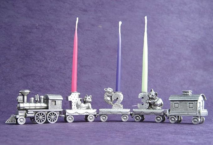 DANFORTH - Birthday Train Candleholder (3 - Fox) - Handcrafted - Made in USA