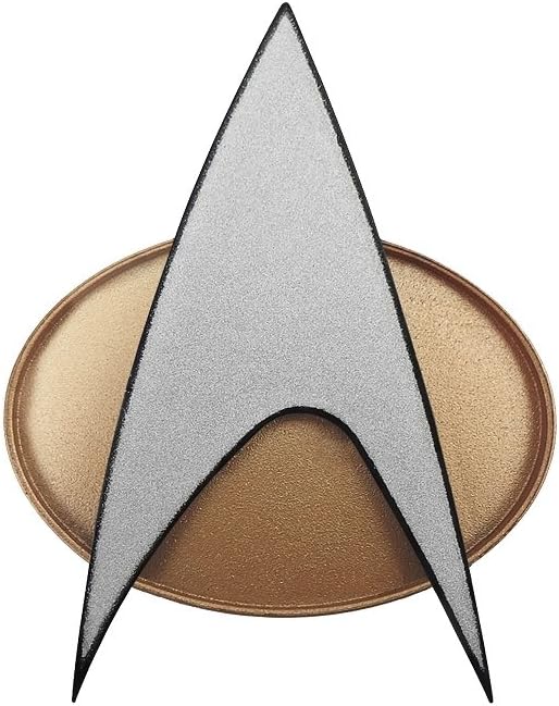 FAMETEK Star Trek The Next Generation Chirping Communicator Badge, TNG ComBadge NON BLUETOOTH Version, Star Trek Memorabilia, Gifts and Collectibles