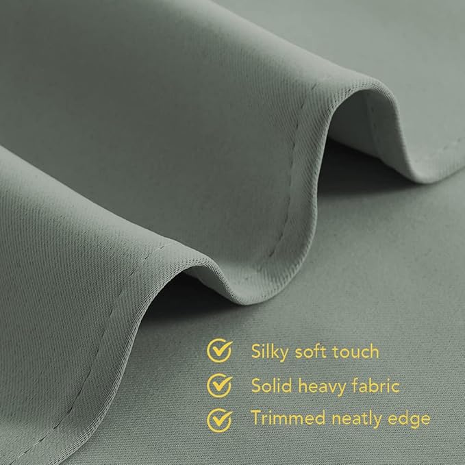 NICETOWN Modern Blackout Curtains Noise Reducing, Thermal Insulated and Privacy Room Darkening Drape Panels for Boy's Guest Room Door Window (Greyish Green, 2 Panels, W42 x L72 -Inch)
