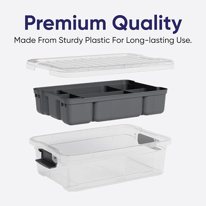 Superio Storage Container Organizing Tray for Superio Bin or Drawer Plastic Organize Sewing, Crafts, 6 Pack