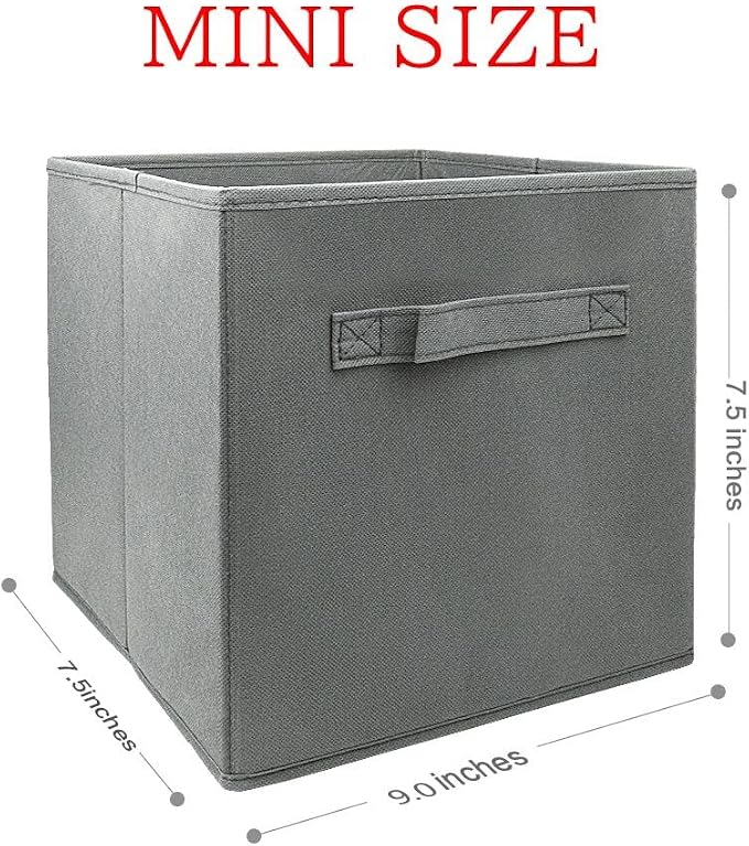 EBIGIC storage bins collapsible storage bins,cube storage organizer (Pack of 6) 9*7.5*7.5inch,For home and office Collapsible Closet Shelf Organizers, Drawer Organizers (Grey)
