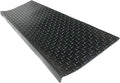 Rubber-Cal Diamond-Plate Non-Slip Rubber Tread Stair Mats (6 Pack), Black, 9.75" X 29.75"